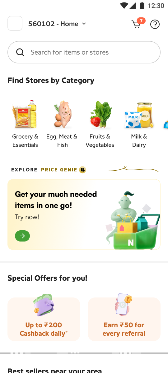 Pincode home — find stores by category.